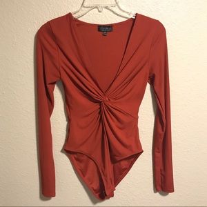 Topshop ribbed twist bodysuit